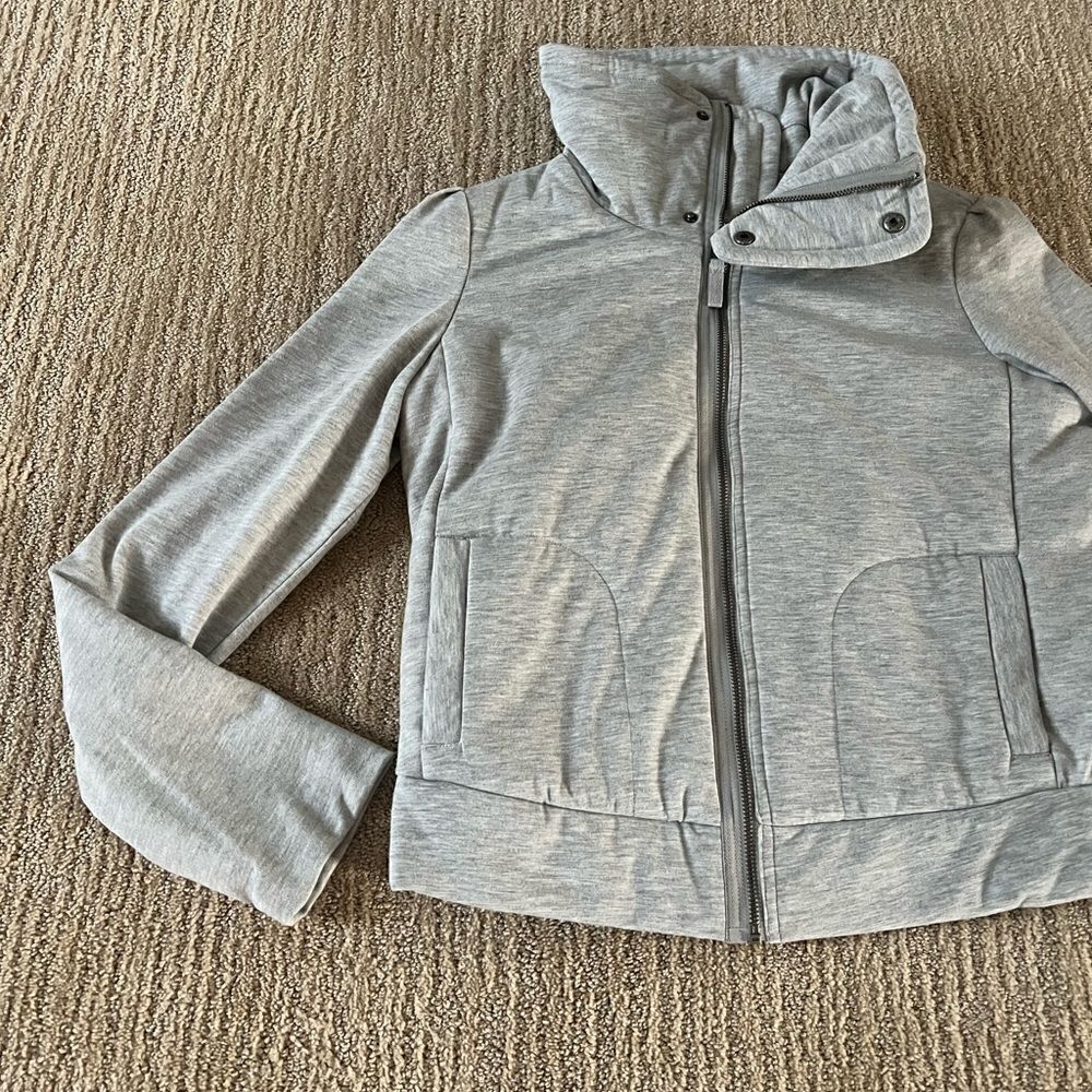 Splendid Light Grey Cowl Neck Jacket - Picture 2 of 8